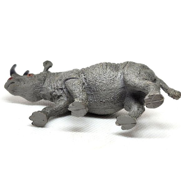 Rare Miniature Plastic Rhino Home Decor Shelf Sitter Wild Animal Zoo Animals - Picture 7 of 12
